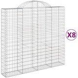 Cesti Gabbioni ad Arco 8 pz 200x50x180/200 cm Ferro Zincato