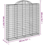Cesti Gabbioni ad Arco 10 pz 200x50x180/200 cm Ferro Zincato