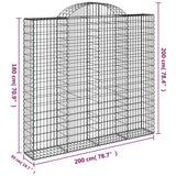 Cesti Gabbioni ad Arco 11 pz 200x50x180/200 cm Ferro Zincato