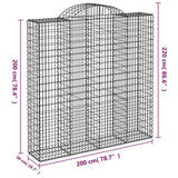 Cesti Gabbioni ad Arco 3 pz 200x50x200/220 cm Ferro Zincato