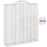 Cesti Gabbioni ad Arco 14 pz 200x50x220/240 cm Ferro Zincato