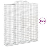Cesti Gabbioni ad Arco 25 pz 200x50x220/240 cm Ferro Zincato