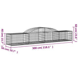 Cesti Gabbioni ad Arco 15 pz 300x50x40/60 cm Ferro Zincato