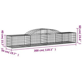 Cesti Gabbioni ad Arco 17 pz 300x50x40/60 cm Ferro Zincato
