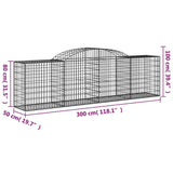 Cesti Gabbioni ad Arco 3 pz 300x50x80/100 cm Ferro Zincato