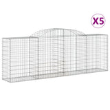 Cesti Gabbioni ad Arco 5 pz 300x50x100/120 cm Ferro Zincato
