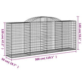 Cesti Gabbioni ad Arco 9 pz 300x50x120/140 cm Ferro Zincato
