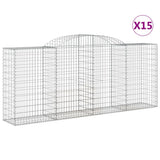 Cesti Gabbioni ad Arco 15 pz 300x50x120/140 cm Ferro Zincato