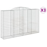 Cesti Gabbioni ad Arco 3 pz 300x50x180/200 cm Ferro Zincato