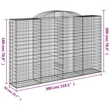 Cesti Gabbioni ad Arco 3 pz 300x50x180/200 cm Ferro Zincato