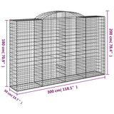 Cesti Gabbioni ad Arco 5 pz 300x50x180/200 cm Ferro Zincato