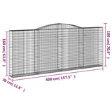 Cesti Gabbioni ad Arco 7 pz 400x30x160/180 cm Ferro Zincato