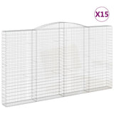 Cesti Gabbioni ad Arco 15 pz 400x30x220/240 cm Ferro Zincato