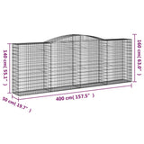 Cesti Gabbioni ad Arco 20 pz 400x50x140/160 cm Ferro Zincato