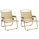 Sedie da Campeggio 2 pz Beige 54x43x59 cm Tessuto Oxford