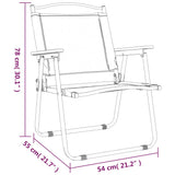 Sedie da Campeggio 2 pz Verdi 54x55x78 cm Tessuto Oxford