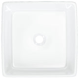 Lavandino Bianco 37x37x13 cm in Ceramica Quadrato