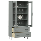 Libreria Gambe Metallo Grigio 85x35x172,5cm Legno Massello OSLO