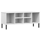 Scarpiera Gambe Metallo Bianco 106x35x45cm Legno Massello OSLO