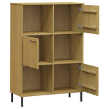 Libreria con Gambe Metallo Marrone 90x35x128,5 cm Massello OSLO