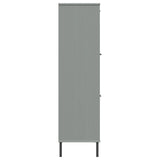 Libreria con Gambe Metallo Grigio 90x35x128,5 cm Massello OSLO