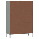 Libreria con Gambe Metallo Grigio 90x35x128,5 cm Massello OSLO