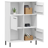 Libreria Gambe Metallo Bianco 90x35x128,5cm Legno Massello OSLO