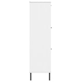 Libreria Gambe Metallo Bianco 90x35x128,5cm Legno Massello OSLO