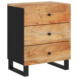 Comodino 50x33x62 cm Legno Massello Acacia e Legno truciolato