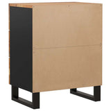 Comodino 50x33x62 cm Legno Massello Acacia e Legno truciolato