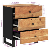 Comodino 50x33x62 cm Legno Massello Acacia e Legno truciolato