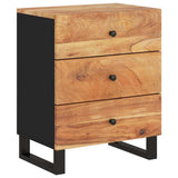Comodino 50x33x62 cm Legno Massello Acacia e Legno truciolato