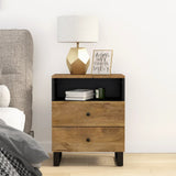 Comodino 50x33x62cm Legno Massello di Mango e Legno truciolato