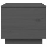 Tavolino da Salotto Grigio 40x50x35 cm Legno Massello di Pino