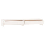 Supporto per Monitor Bianco 100x27x15 cm Legno Massello di Pino