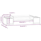 Supporto per Monitor ambra 70x27,5x15 cm Legno Massello di Pino