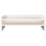 Supporto per Monitor Bianco 50x24x16 cm Legno Massello di Pino
