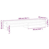 Supporto per Monitor ambra 100x24x16 cm Legno Massello di Pino