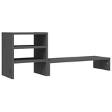 Supporto per Monitor Grigio 81x20x30 cm Legno Massello di Pino