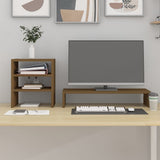 Supporto per Monitor ambra 81x20x30 cm Legno Massello di Pino