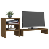 Supporto per Monitor ambra 81x20x30 cm Legno Massello di Pino