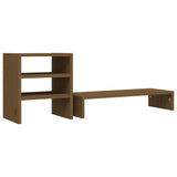 Supporto per Monitor ambra 81x20x30 cm Legno Massello di Pino