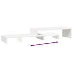 Supporto Monitor Bianco (52-101)x22x14 cm Legno Massello Pino