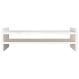 Supporto per Monitor Bianco 50x27x15 cm Legno Massello di Pino
