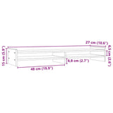Supporto per Monitor Grigio 100x27x15 cm Legno Massello di Pino