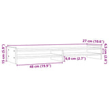 Supporto per Monitor ambra 100x27x15 cm Legno Massello di Pino