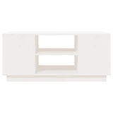 Tavolino da Salotto Bianco 90x49x40,5 cm Legno Massello di Pino