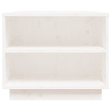 Tavolino da Salotto Bianco 90x49x40,5 cm Legno Massello di Pino