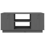 Tavolino da Salotto Grigio 90x49x40,5 cm Legno Massello di Pino