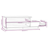 Tavolino da Salotto ambra 120x50x40,5 cm Legno Massello di Pino